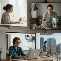 Remote teams collaborating